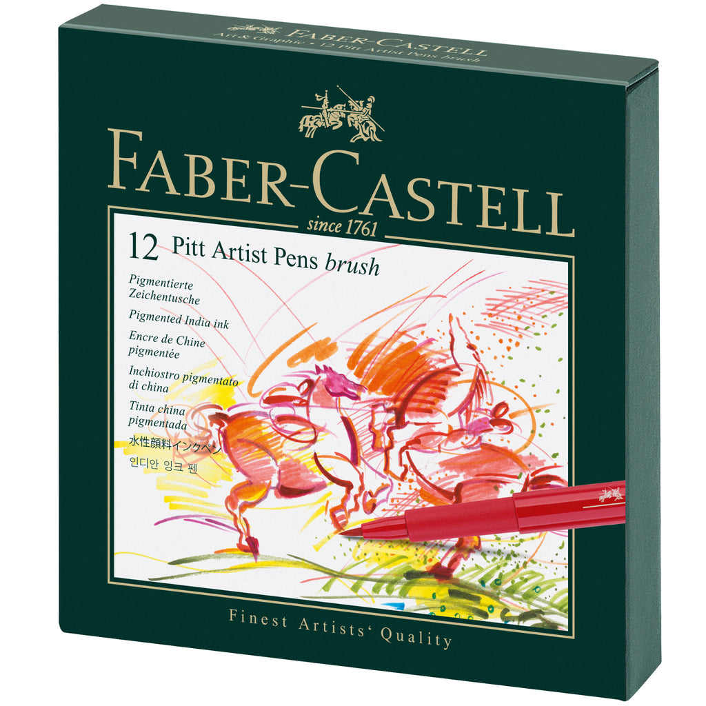 Pen Set: 12 Count Pitt Artist Brush Gift Set – Faber-Castell USA