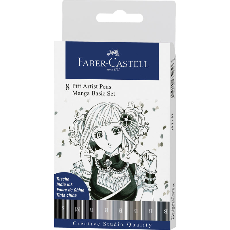 Pitt Artist Pen, Manga Basic Set - Wallet of 8 - #167107 – Faber-Castell USA