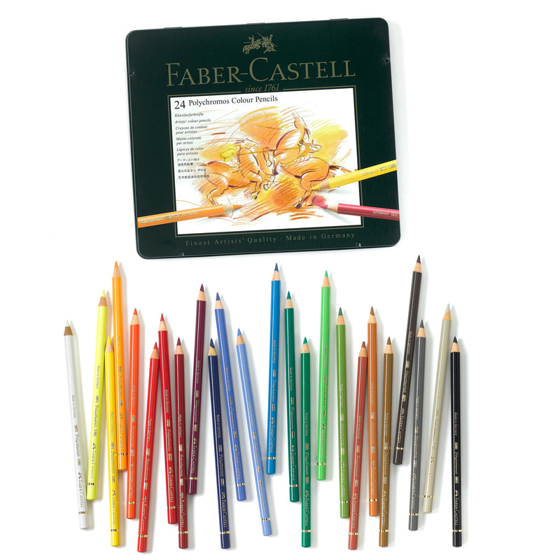  Faber-Castell Polychromos Artist Colored Pencils Set - Premium  Quality Polychromos Colored Pencils 120 Tin Gift Set Includes Pencil  Sharpener : Office Products