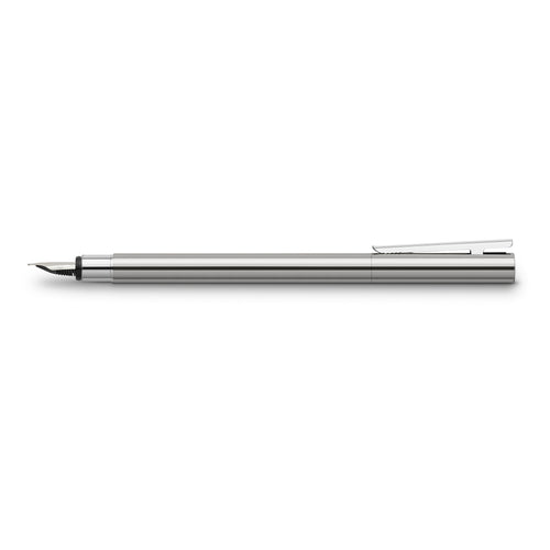 NEO Slim Fountain Pen, Polished Stainless Steel - Broad - #342003