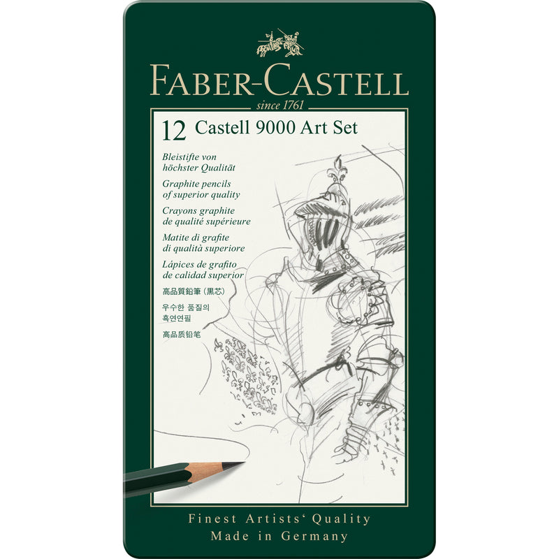 Castell 9000 Graphite Pencils, Art Set - Tin of 12 - #119065
