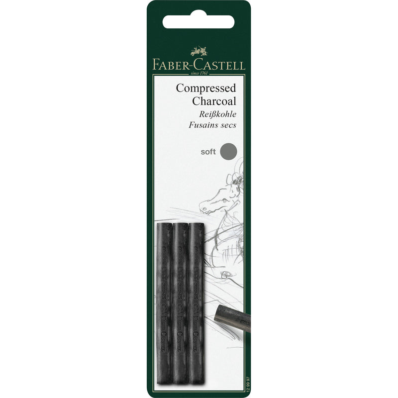 Pitt Compressed Charcoal Sticks, Soft - Set of 3 - #129997