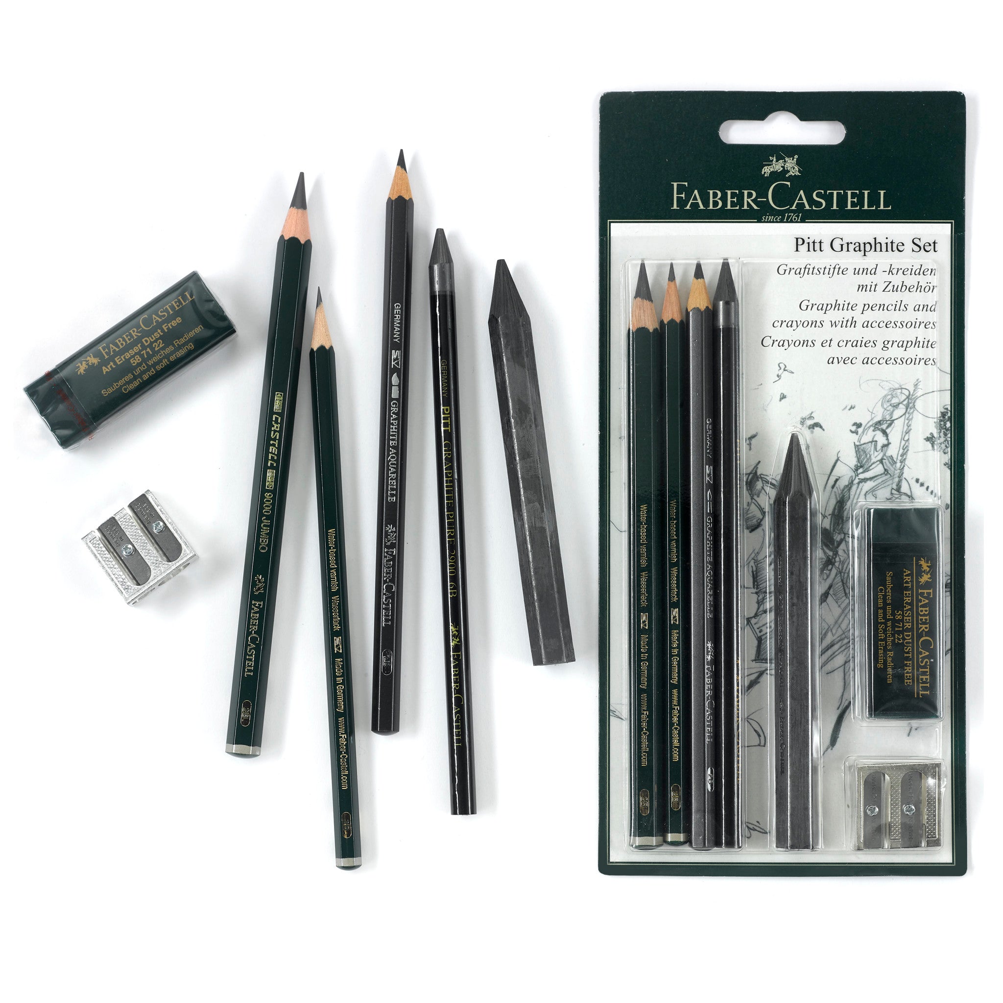 Graphite Pencil Set: Pitt Graphite Set of 11 in a Tin – Faber-Castell USA