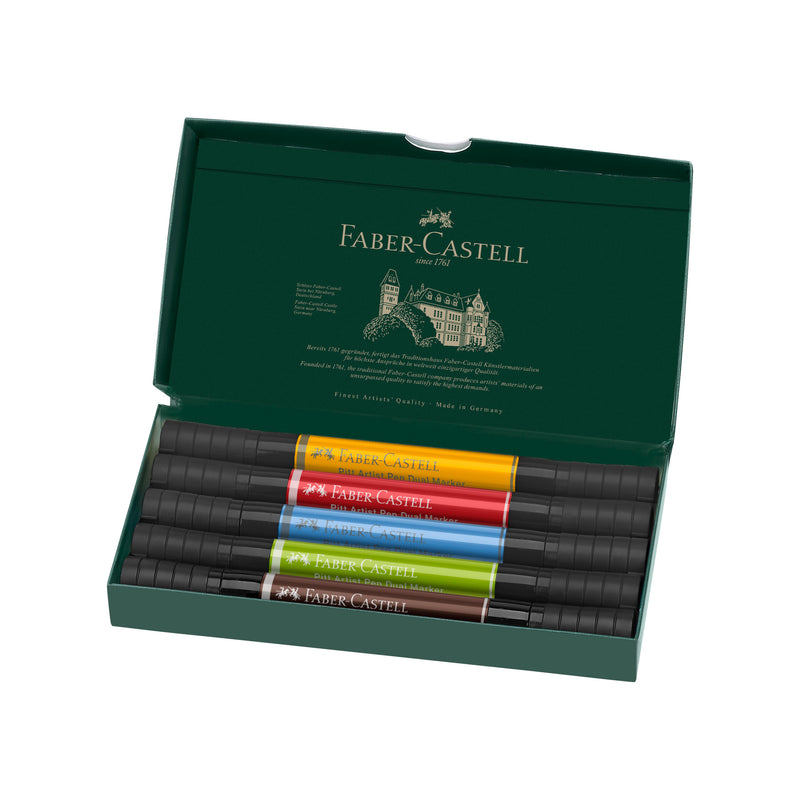 Faber-Castell Pitt Artist Pen Dual Marker Wallet of 5