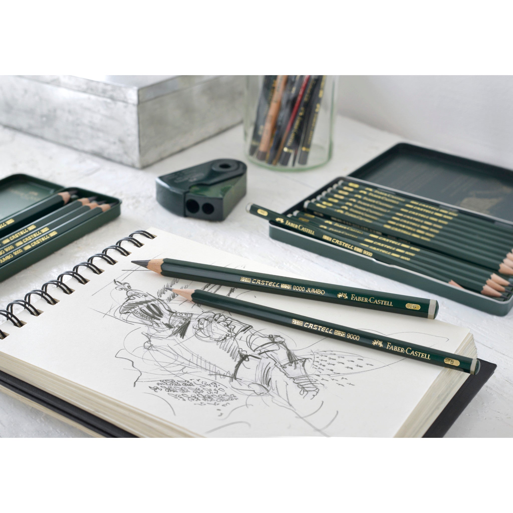Faber-Castell 9000 Sketch Pencils B/2B/3B/4B/5B/6B/7B/8B/H/2H/3H/4H/5H/6H/F  12/16pcs Wood Pencil Graphite Pencil School Drawing