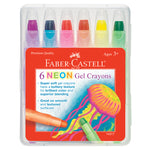 6 Neon Gel Crayons in Storage Case - #14317