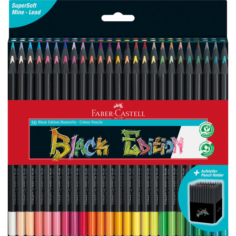 Black Edition Colored Pencils Set of 50