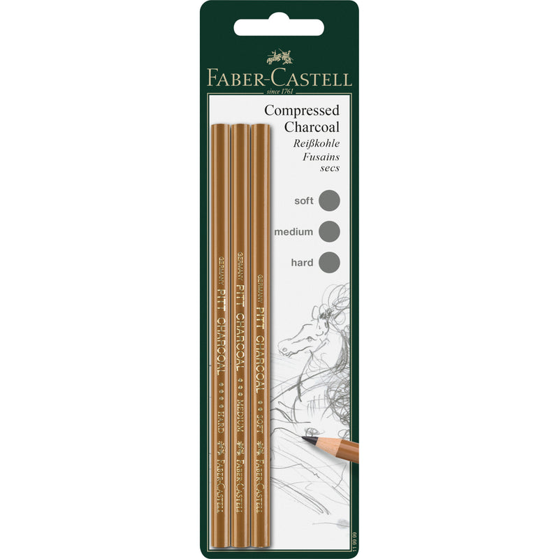 Pitt Compressed Charcoal Pencils, Set of 3 - #119999