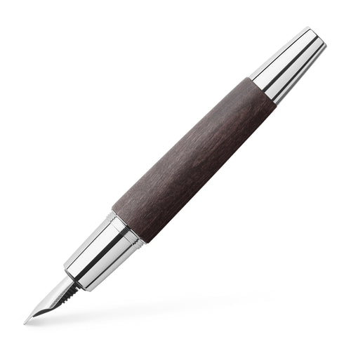 e-motion Fountain Pen, Wood & Polished Chrome Black - Extra Fine