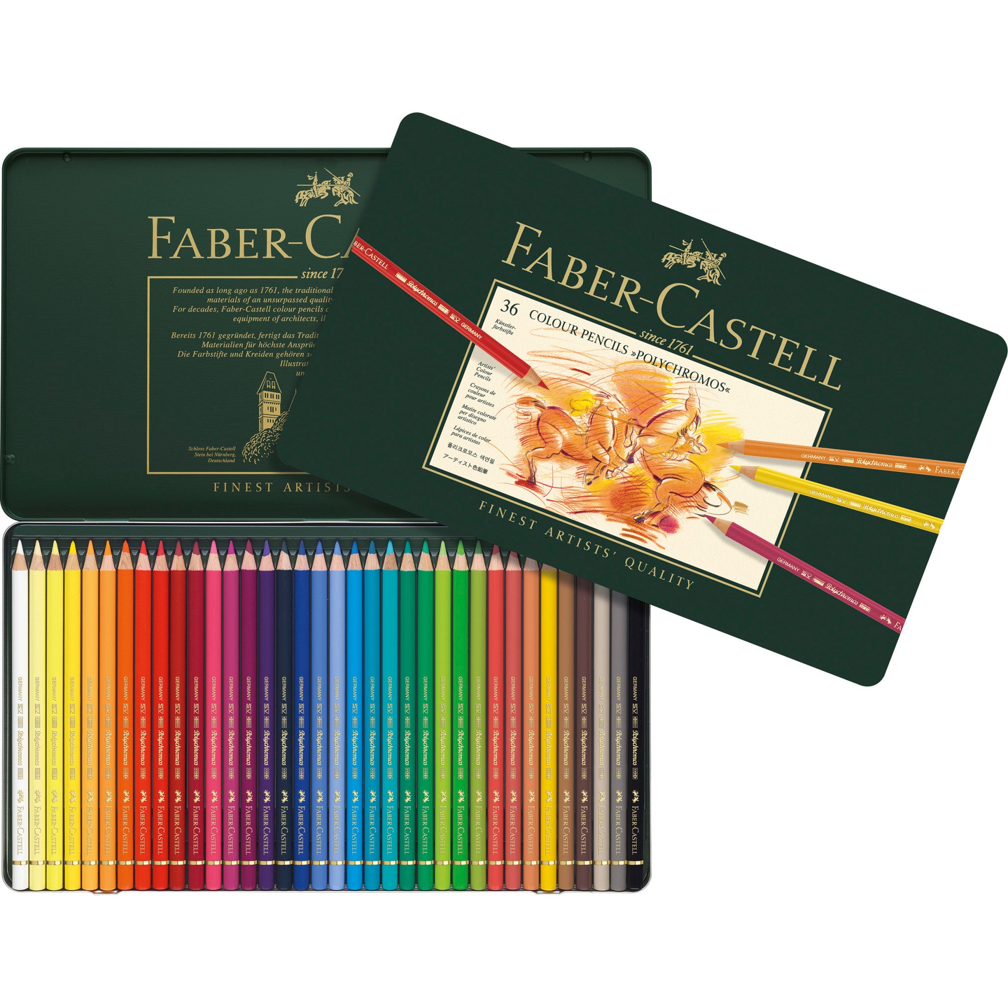 Lápices de colores Faber-Castell Polychromos - Neutros + Metálicos