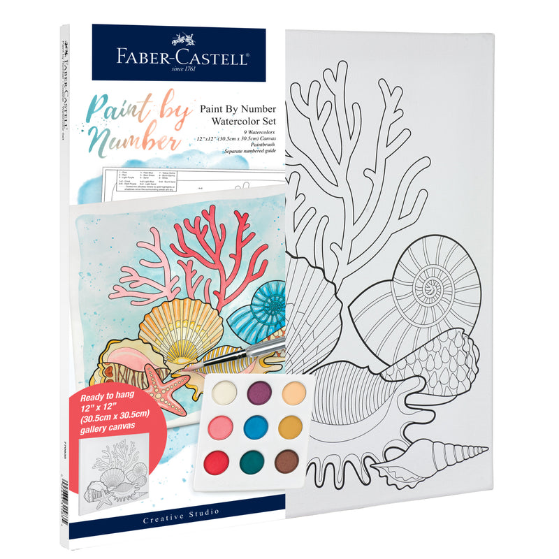 Faber-Castell Creative Studio Paint by Numbers Watercolor Coastal